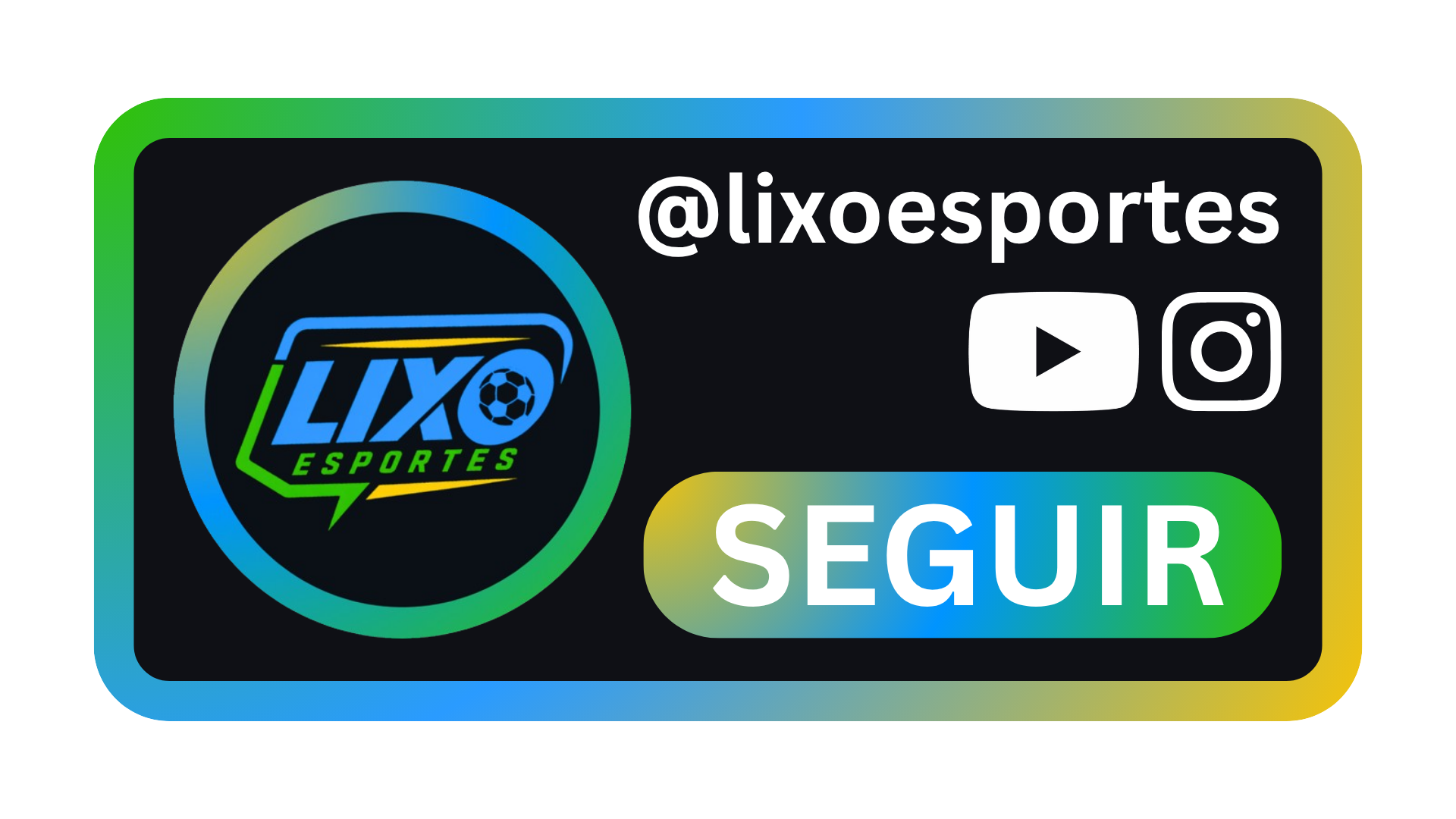 Siga o Lixo Esportes no YouTube e no Instagram: @lixoesportes